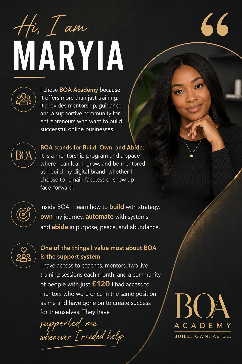 Maryia — BOA Academy Student